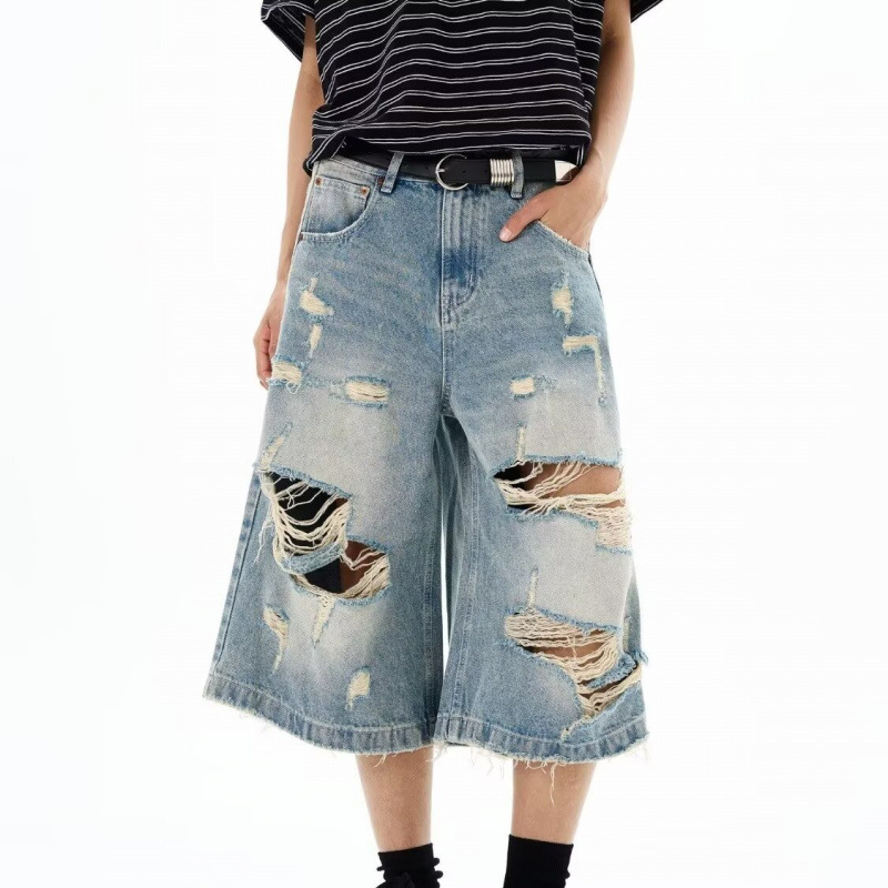 New Men Vintage Ripped Baggy S - مراجعة Street Fashion Baggy وسعره