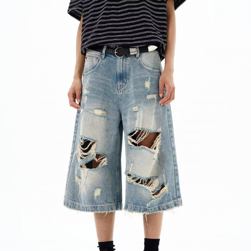 New Men Vintage Ripped Baggy S - مراجعة Street Fashion Baggy وسعره