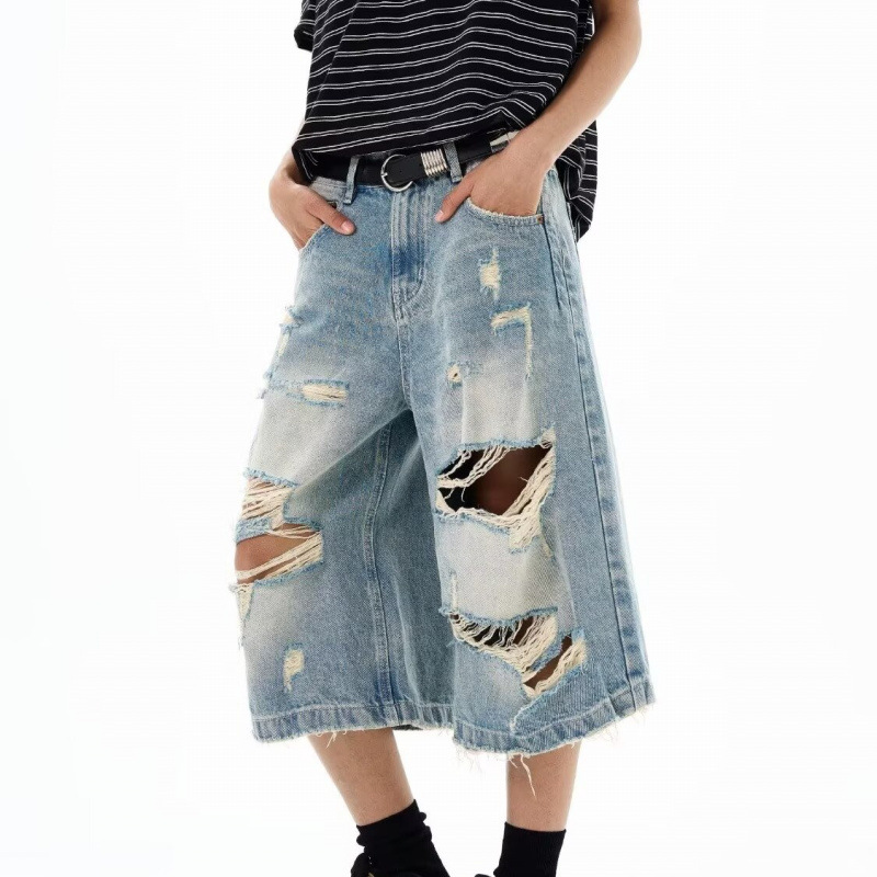 New Men Vintage Ripped Baggy S - مراجعة Street Fashion Baggy وسعره